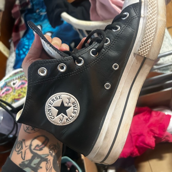 Converse Black and White High-Tops - Picture 1 of 2